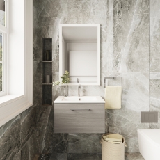 Arno Woodgrain 600mm 1-Drawer Wall Hung Vanity Unit