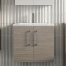Arno Woodgrain 600mm 2-Door Wall Hung Vanity Unit