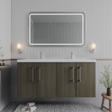 Arno Twin Woodgrain 1200mm 4-Door Wall Hung Vanity Unit