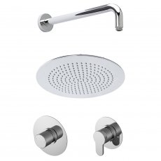 Nuie Arvan Thermostatic Concealed Mixer Shower with Fixed Head and Stop Tap