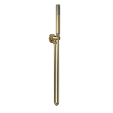 Nuie Arvan Round Pencil Shower Handset with Hose and Bracket - Brushed Brass