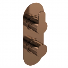 Nuie Arvan Thermostatic Concealed Shower Valve with Diverter Dual Handle - Brushed Bronze