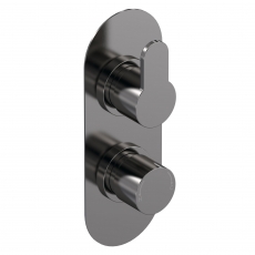 Nuie Arvan Thermostatic Concealed Shower Valve Dual Handle - Brushed Pewter