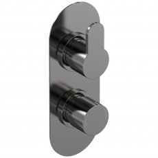 Nuie Arvan Thermostatic Concealed Shower Valve with Diverter Dual Handle - Brushed Pewter