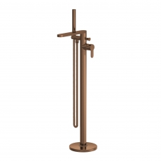 Nuie Arvan Freestanding Bath Shower Mixer Tap with Shower Kit - Brushed Bronze