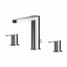 Nuie Arvan 3-Hole Basin Mixer Tap with Pop-Up Waste - Chrome