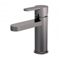 Nuie Arvan Mono Basin Mixer Tap with Push Button Waste - Brushed Pewter