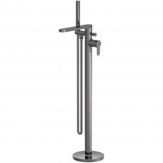 Nuie Arvan Freestanding Bath Shower Mixer Tap with Shower Kit - Brushed Pewter