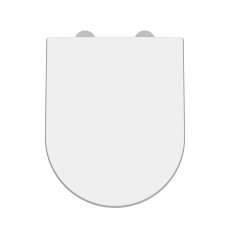 Nuie Asselby D-Shape Thermoplastic Toilet Seat with Soft Close Hinge - White