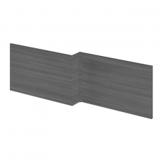 Nuie Athena Square Shower Bath Front Panel 540mm H x 1700mm W - Anthracite Woodgrain