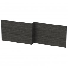 Nuie Athena Square Shower Bath Front Panel 540mm H x 1700mm W - Charcoal Black Woodgrain