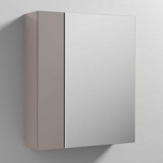 Nuie Athena Mirrored Cabinet (75/25) 600mm Wide - Stone Grey