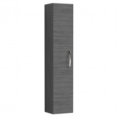 Nuie Athena Wall Hung 1-Door Tall Unit 300mm Wide - Anthracite Woodgrain