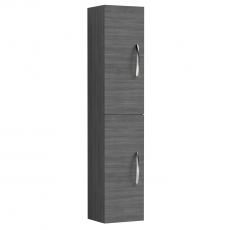Nuie Athena Wall Hung 2-Door Tall Unit 300mm Wide - Anthracite Woodgrain