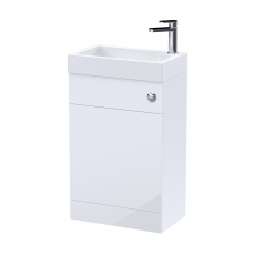 Nuie Athena Slimline Basin and WC Toilet Combination Unit 500mm Wide - Gloss White