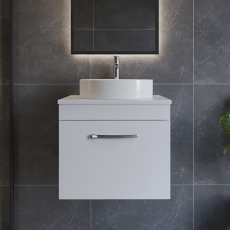 Athena 600mm 1-Drawer Wall Hung Vanity Unit with Countertop