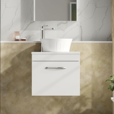 Athena 500mm 1-Drawer Wall Hung Vanity Unit with Countertop