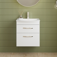 Athena 500mm 2-Drawer Wall Hung Vanity Unit