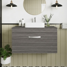 Athena 800mm 1-Drawer Wall Hung Vanity Unit with Countertop