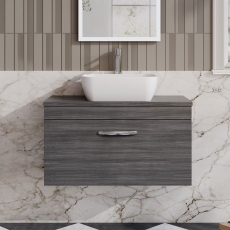 Athena 800mm 1-Drawer Wall Hung Vanity Unit with Countertop