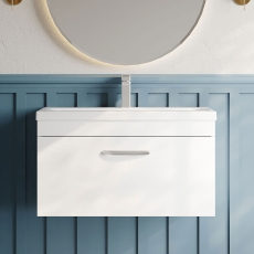 Athena 800mm 1-Drawer Wall Hung Vanity Unit