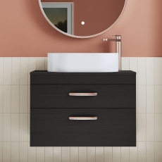 Athena 800mm 2-Drawer Wall Hung Vanity Unit with Countertop