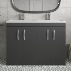 Athena Twin 1200mm 4-Door Floor Standing Vanity Unit