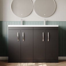 Athena Twin 1200mm 4-Door Floor Standing Vanity Unit
