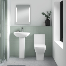 Nuie Ava Bathroom Suite Close Coupled Toilet and 1 Tap Hole Basin