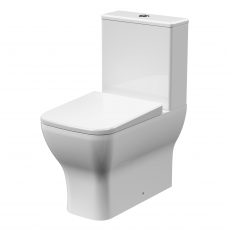 Nuie Ava Close Coupled Rimless Toilet Pan with Push Button Cistern - Soft Close Seat