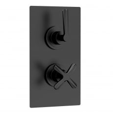 Nuie Aztec Thermostatic Concealed Shower Valve Dual Handle - Matt Black