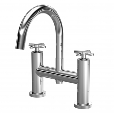 Nuie Aztec Pillar Mounted Bath Filler Tap - Chrome