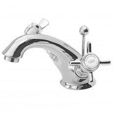 Nuie Beaumont Luxury Mono Basin Mixer Tap Dual Handle with Pop Up Waste - Chrome