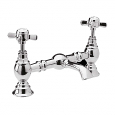 Nuie Beaumont Luxury 2-Hole Basin Mixer Tap Deck Mounted - Chrome