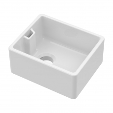 Nuie Belfast Fireclay Kitchen Sink 1.0 Bowl 460mm L x 380mm W - White