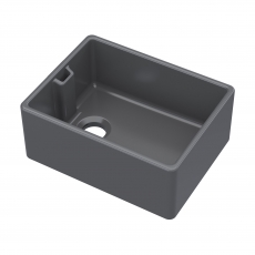 Nuie Belfast Fireclay Kitchen Sink 1.0 Bowl 595mm L x 455mm W - Soft Black
