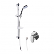 Nuie Binsey Round Manual Concealed Shower Valve with Slider Rail Kit - Chrome