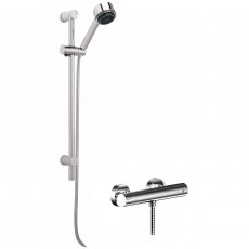 Nuie Binsey Round Thermostatic Bar Shower Valve with Multi Function Slider Rail Kit - Chrome