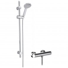 Nuie Binsey Round Thermostatic Bar Shower Valve with Water Saving Slider Rail Kit - Chrome