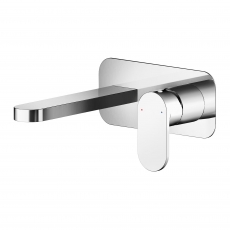 Nuie Binsey 2-Hole Wall Mounted Basin Mixer Tap with Plate - Chrome
