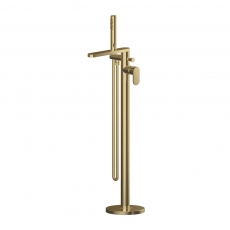 Nuie Binsey Freestanding Bath Shower Mixer Tap with Shower Kit - Brushed Brass