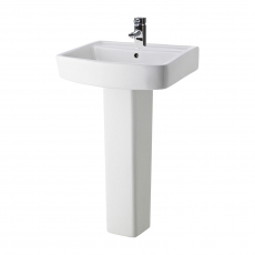 Nuie Bliss Basin and Full Pedestal 520mm Wide - 1 Tap Hole