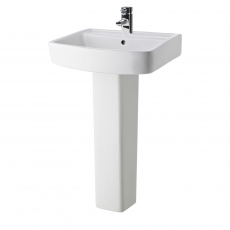 Nuie Bliss Basin and Full Pedestal 600mm Wide - 1 Tap Hole