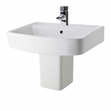Nuie Bliss Basin and Semi Pedestal 520mm Wide - 1 Tap Hole