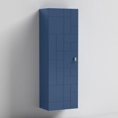 Nuie Blocks Wall Hung 1-Door Tall Storage Unit 400mm Wide - Satin Blue