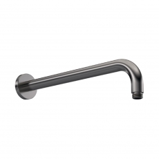 Nuie Round Wall Mounted Shower Arm 335mm Length - Brushed Pewter