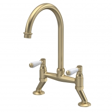 Nuie Bridge Kitchen Sink Mixer Tap Lever Handle - Brushed Brass