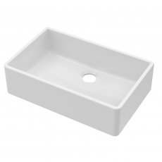 Nuie Butler Fireclay Kitchen Sink 1.0 Bowl 795mm L x 500mm W - White