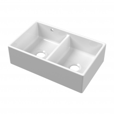Nuie Butler Fireclay SW Kitchen Sink with 1 Overflow 2.0 Bowl 795mm L x 500mm W - White