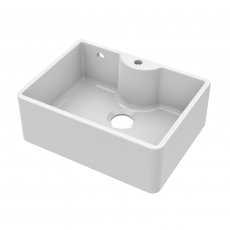 Nuie Butler Fireclay Kitchen Sink with TL and Overflow 1.0 Bowl 595mm L x 450mm W - 1 Tap Hole